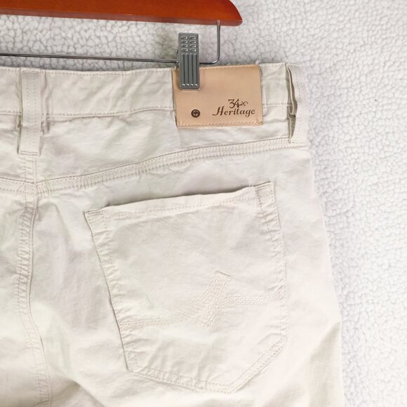 34 Heritage Jeans Mens 36X30 White Courage Mid Rise Straight Lightweight - Picture 4 of 10